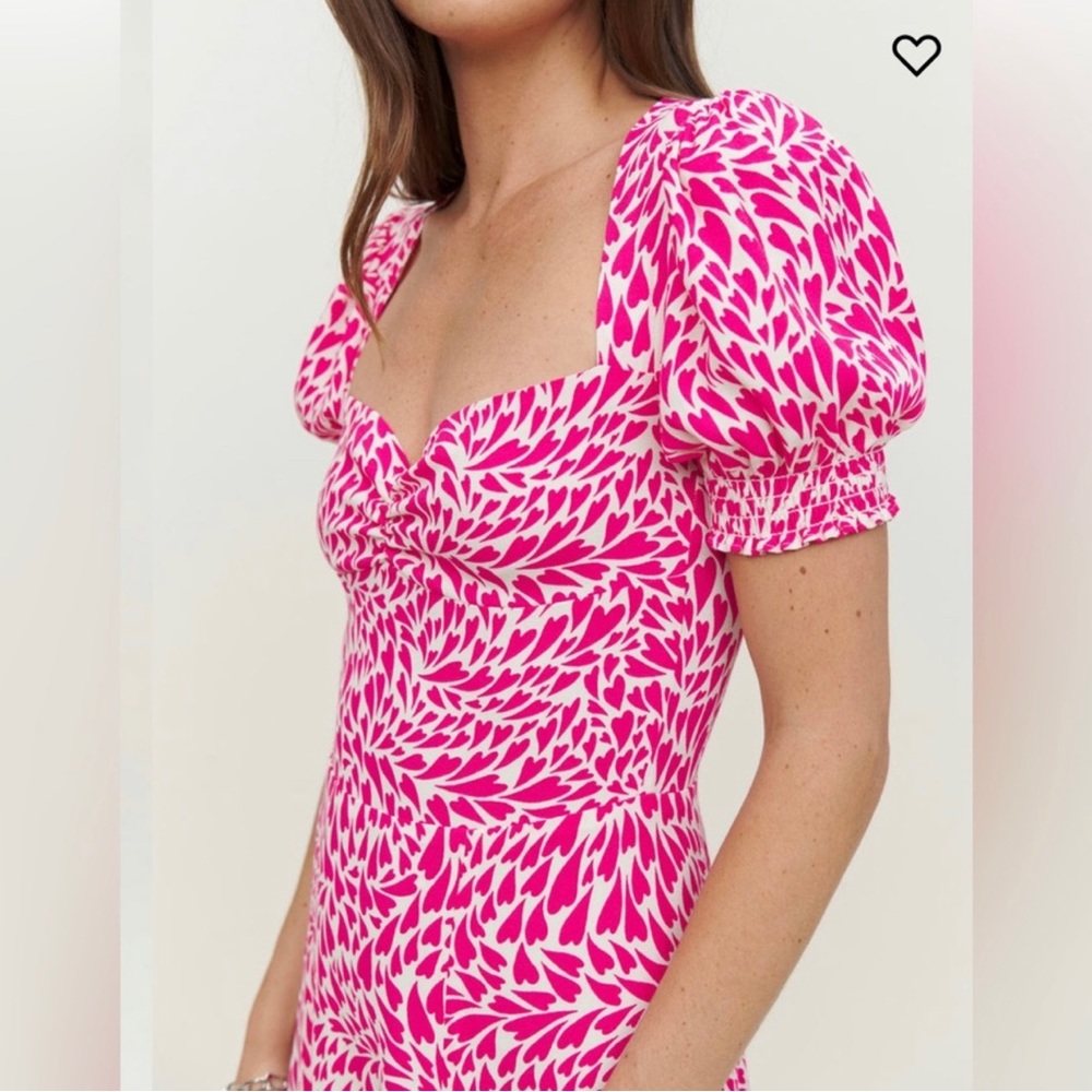 Pink Hearts REFORMATION LACEY Dress IN AMORE print!